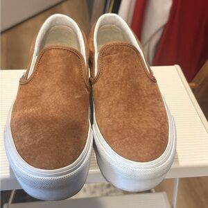 Vans Women'sr Brown Suede Slip-On Sneakers